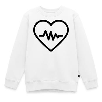 Herzschlag - Kinder Premium Organic Sweatshirt - Weiß - Vorne - AI Model Kid Male (0cm)