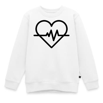 rythme cardiaque - Sweat Premium enfant bio - blanc - Devant - AI Model Kid Male (0cm)