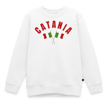 Catania Italienische Flaggen - Kinder Premium Organic Sweatshirt - Weiß - Vorne - AI Model Kid Male (0cm)