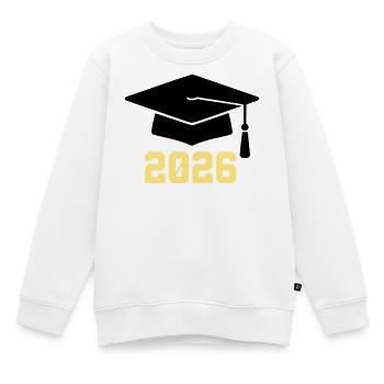 Absolvent 2026 Bachelor Hut - Kinder Premium Organic Sweatshirt - Weiß - Vorne - AI Model Kid Male (0cm)