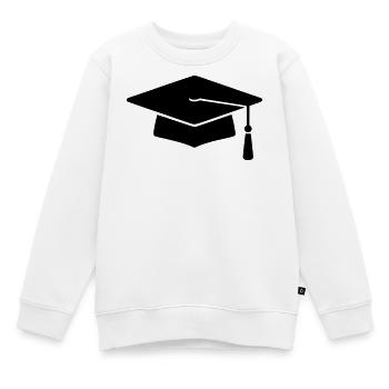 Doktorhut Abschluss Silhouette - Kinder Premium Organic Sweatshirt - Weiß - Vorne - AI Model Kid Male (0cm)