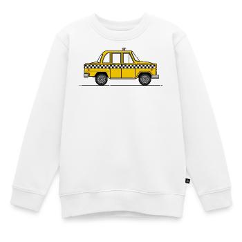 Gelbes Taxi - Kinder Premium Organic Sweatshirt - Weiß - Vorne - AI Model Kid Male (0cm)