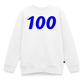 100. 100 ANS. 100e ANNIVERSAIRE. ANNIVERSAIRE 100  - Sweat Premium enfant bio - blanc - Devant - AI Model Kid Male (0cm)