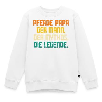Reiten Papa Vater Pferdeliebhaber Reiterhof Pferde - Kinder Premium Organic Sweatshirt - Weiß - Vorne - AI Model Kid Male (0cm)