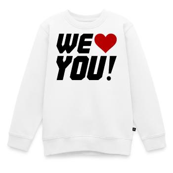 Silhouette en contraste de cœur - Sweat Premium enfant bio - blanc - Devant - AI Model Kid Male (0cm)