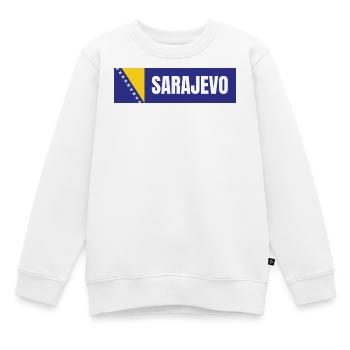 Sarajevo in Bosnien und Herzegowina Flaggenfarben - Kinder Premium Organic Sweatshirt - Weiß - Vorne - AI Model Kid Male (0cm)