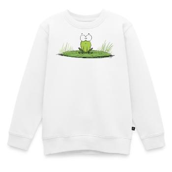 Grenouille sur nénuphar - Sweat Premium enfant bio - blanc - Devant - AI Model Kid Male (0cm)