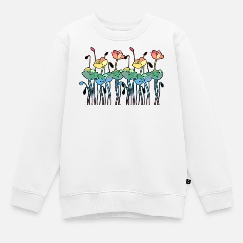Blumen - Kinder Premium Organic Sweatshirt - Weiß