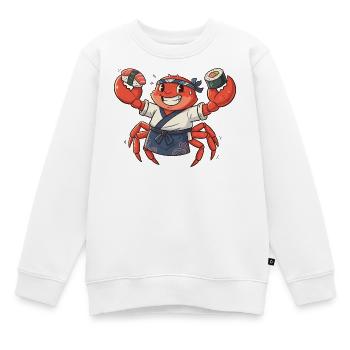 Krabben Sushi-Koch mit Kopfbedeckung - Kinder Premium Organic Sweatshirt - Weiß - Vorne - AI Model Kid Male (0cm)