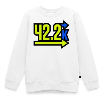  Stolzer 42.2k Marathon Finisher - Kinder Premium Organic Sweatshirt - Weiß - Vorne - AI Model Kid Male (0cm)