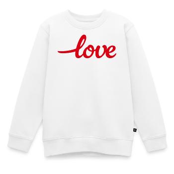 Hashtag Red Love Love Handwriting Minimalist - Kids Premium Organic Sweatshirt - white - Front - AI Model Kid Male (0cm)