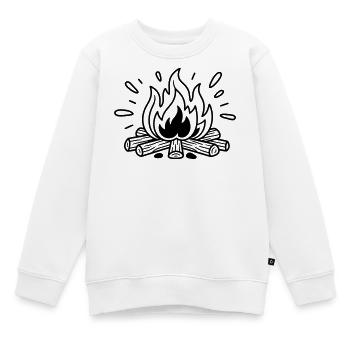 feu de camp - Sweat Premium enfant bio - blanc - Devant - AI Model Kid Male (0cm)