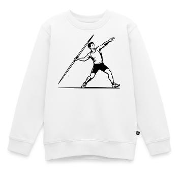 Lancer du javelot - Sweat Premium enfant bio - blanc - Devant - AI Model Kid Male (0cm)