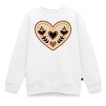 Costume traditionnel folklorique en forme de cœur pour la fête des mères - Sweat Premium enfant bio - blanc - Devant - AI Model Kid Male (0cm)