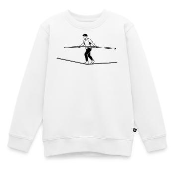 slackline - Sweat Premium enfant bio - blanc - Devant - AI Model Kid Male (0cm)