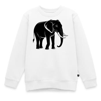 Éléphant - Sweat Premium enfant bio - blanc - Devant - AI Model Kid Male (0cm)