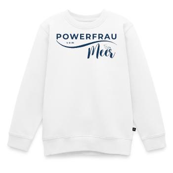 Powerfrau_vom_Meer_blau - Kinder Premium Organic Sweatshirt - Weiß - Vorne - AI Model Kid Male (0cm)