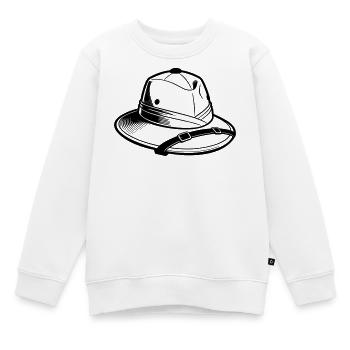 Chapeau de safari - Sweat Premium enfant bio - blanc - Devant - AI Model Kid Male (0cm)