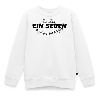 SEGEN – Spirituelles Statement Mode - Kinder Premium Organic Sweatshirt - Weiß - Vorne - AI Model Kid Male (0cm)