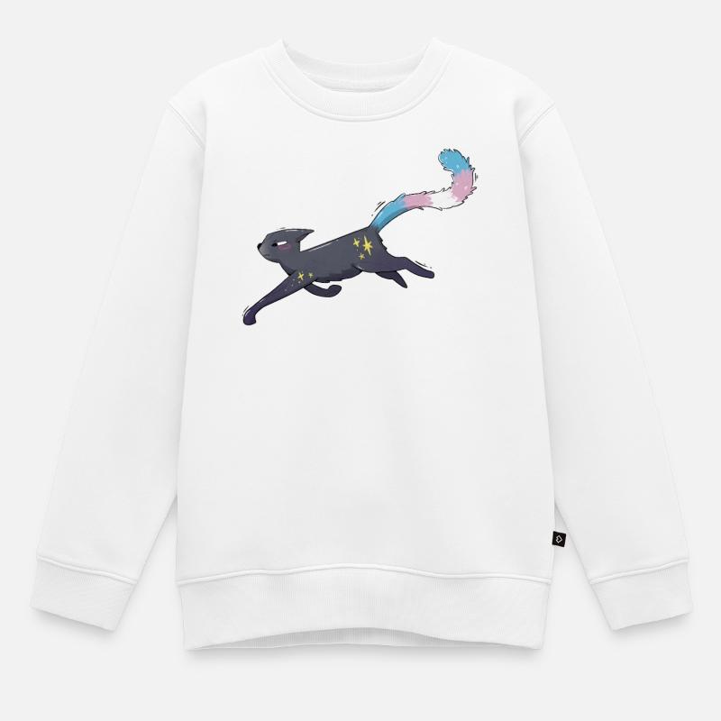 Cute cat trans pride - Kids Premium Organic Sweatshirt - white