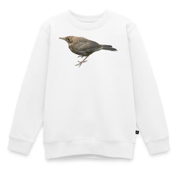 Amsel Jungvogel - Kinder Premium Organic Sweatshirt - Weiß - Vorne - AI Model Kid Male (0cm)