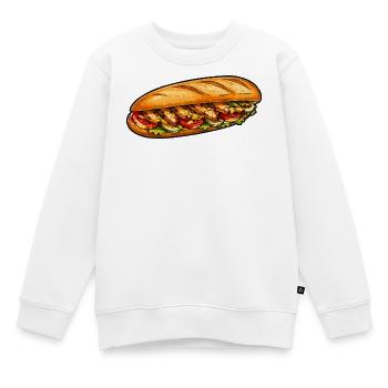 Frisch belegtes Baguette-Sandwich - Kinder Premium Organic Sweatshirt - Weiß - Vorne - AI Model Kid Male (0cm)