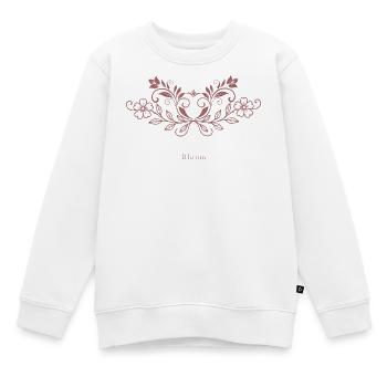 Feminine florale Line Art Bloom - Kinder Premium Organic Sweatshirt - Weiß - Vorne - AI Model Kid Male (0cm)