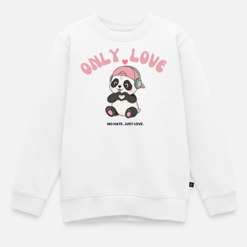 Seul Amour Panda - Sweat Premium enfant bio - blanc