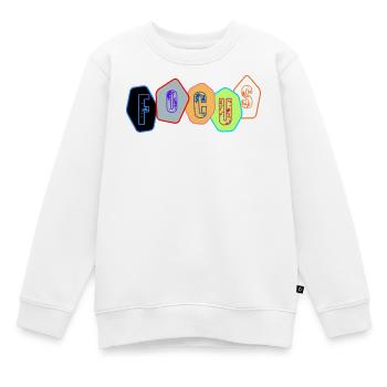 Fokus in Chromblöcken - Kinder Premium Organic Sweatshirt - Weiß - Vorne - AI Model Kid Male (0cm)