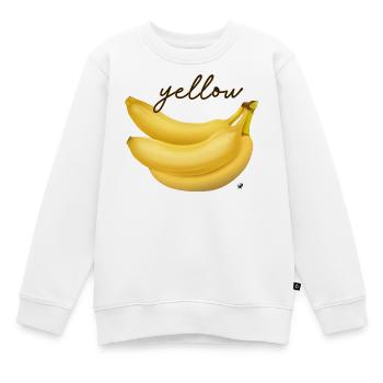 Drei gelbe Bananen Abbildung mit Inschrift - Kinder Premium Organic Sweatshirt - Weiß - Vorne - AI Model Kid Male (0cm)