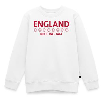 Nottingham England Fußballemblem - Kinder Premium Organic Sweatshirt - Weiß - Vorne - AI Model Kid Male (0cm)