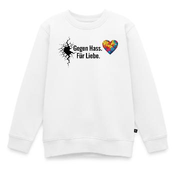 Gegen Hass Für Liebe Motiv für Aktivisten & Pride - Kinder Premium Organic Sweatshirt - Weiß - Vorne - AI Model Kid Male (0cm)