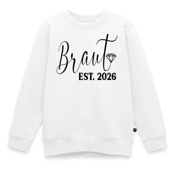 Fiançailles de mariage - Mariée 2026 - Sweat Premium enfant bio - blanc - Devant - AI Model Kid Male (0cm)