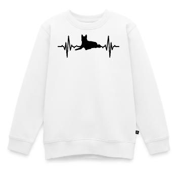 Hunde Herzlinie - Kinder Premium Organic Sweatshirt - Weiß - Vorne - AI Model Kid Male (0cm)
