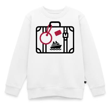 Vacances en croisière de voyage avec valises - Sweat Premium enfant bio - blanc - Devant - AI Model Kid Male (0cm)