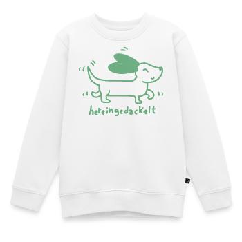  Dackel verspielt, handgezeichnet - Kinder Premium Organic Sweatshirt - Weiß - Vorne - AI Model Kid Male (0cm)