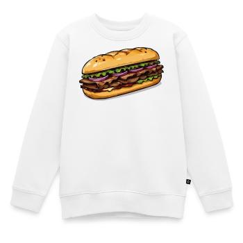 Illustration de sandwich - Sweat Premium enfant bio - blanc - Devant - AI Model Kid Male (0cm)