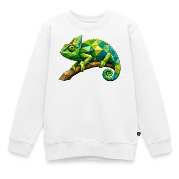 Geometrischer Chamäleon Zweig - Kinder Premium Organic Sweatshirt - Weiß - Vorne - AI Model Kid Male (0cm)