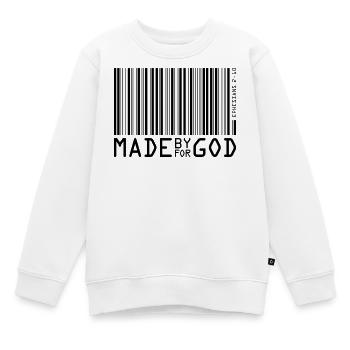 Créé par Dieu - Sweat Premium enfant bio - blanc - Devant - AI Model Kid Male (0cm)