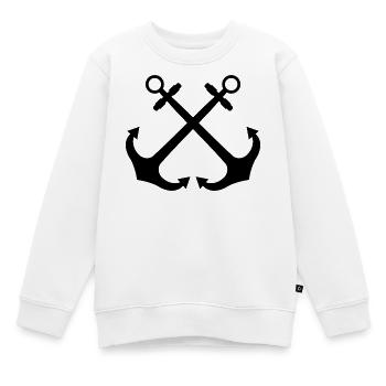 Ancres croisées - Sweat Premium enfant bio - blanc - Devant - AI Model Kid Male (0cm)