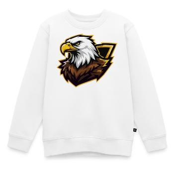 Aigle avec Accent Doré - Sweat Premium enfant bio - blanc - Devant - AI Model Kid Male (0cm)