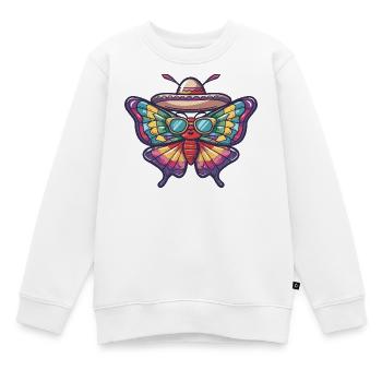 Sombrero drôle papillon - Sweat Premium enfant bio - blanc - Devant - AI Model Kid Male (0cm)