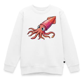 Dessin animé Calamar - Sweat Premium enfant bio - blanc - Devant - AI Model Kid Male (0cm)