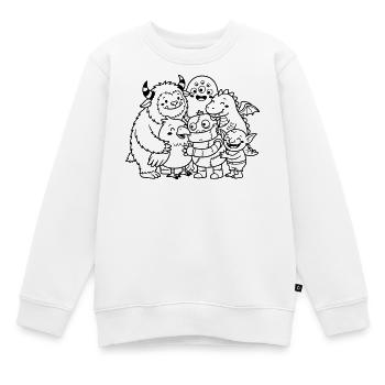 monstres mignons - Sweat Premium enfant bio - blanc - Devant - AI Model Kid Male (0cm)