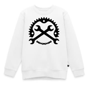 Mécanicien de moto – Logo du plateau - Sweat Premium enfant bio - blanc - Devant - AI Model Kid Male (0cm)