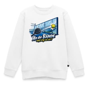 An die Bande Tennis Cartoon Spruch - Kinder Premium Organic Sweatshirt - Weiß - Vorne - AI Model Kid Male (0cm)