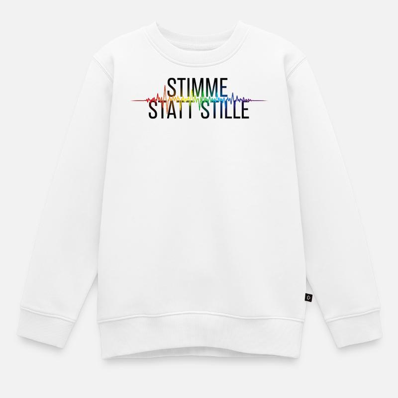 Stimme Statt Stille Pride Statement - Kinder Premium Organic Sweatshirt - Weiß