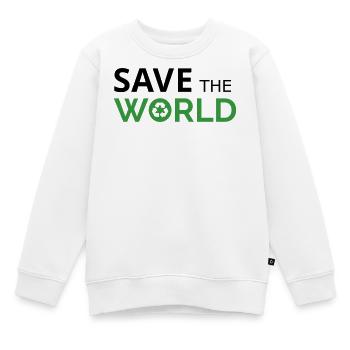 Rette die Welt - Kinder Premium Organic Sweatshirt - Weiß - Vorne - AI Model Kid Male (0cm)