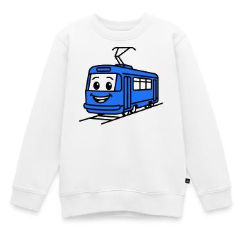 Straßenbahn-Cartoon - Kinder Premium Organic Sweatshirt - Weiß - Vorne - AI Model Kid Male (0cm)