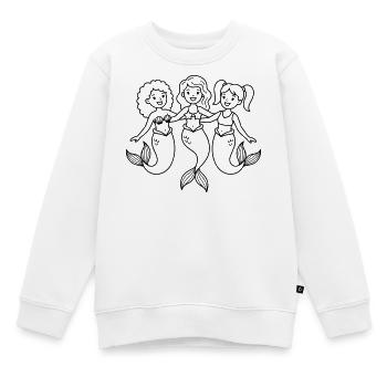 Meerjungfrauen - Kinder Premium Organic Sweatshirt - Weiß - Vorne - AI Model Kid Male (0cm)